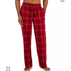 NWT CLUB ROOM Men's Cozy Fleece Pajama Pants, COLOR RED NAVY